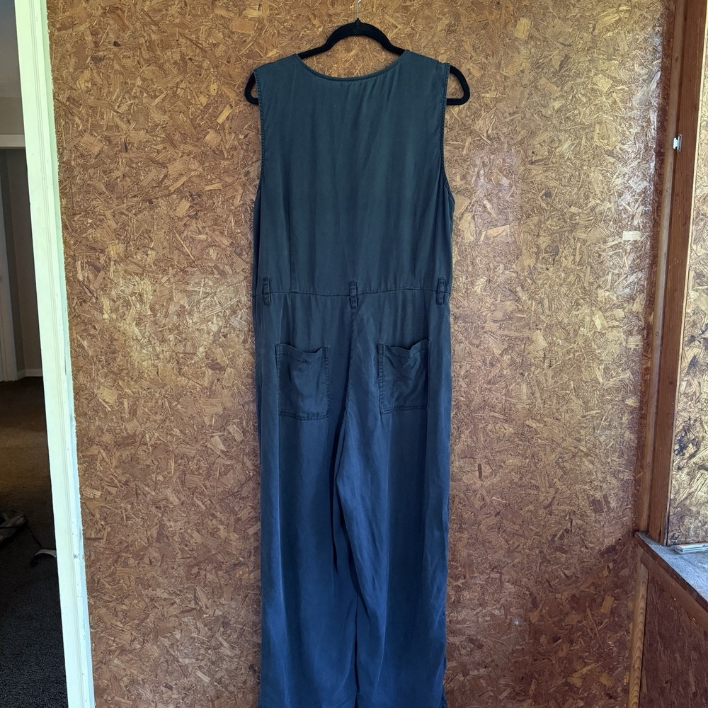 Rails Luke Zip Front Jumpsuit Chambray Lyocell Tencel In Gray Size XL - Picture 4 of 9